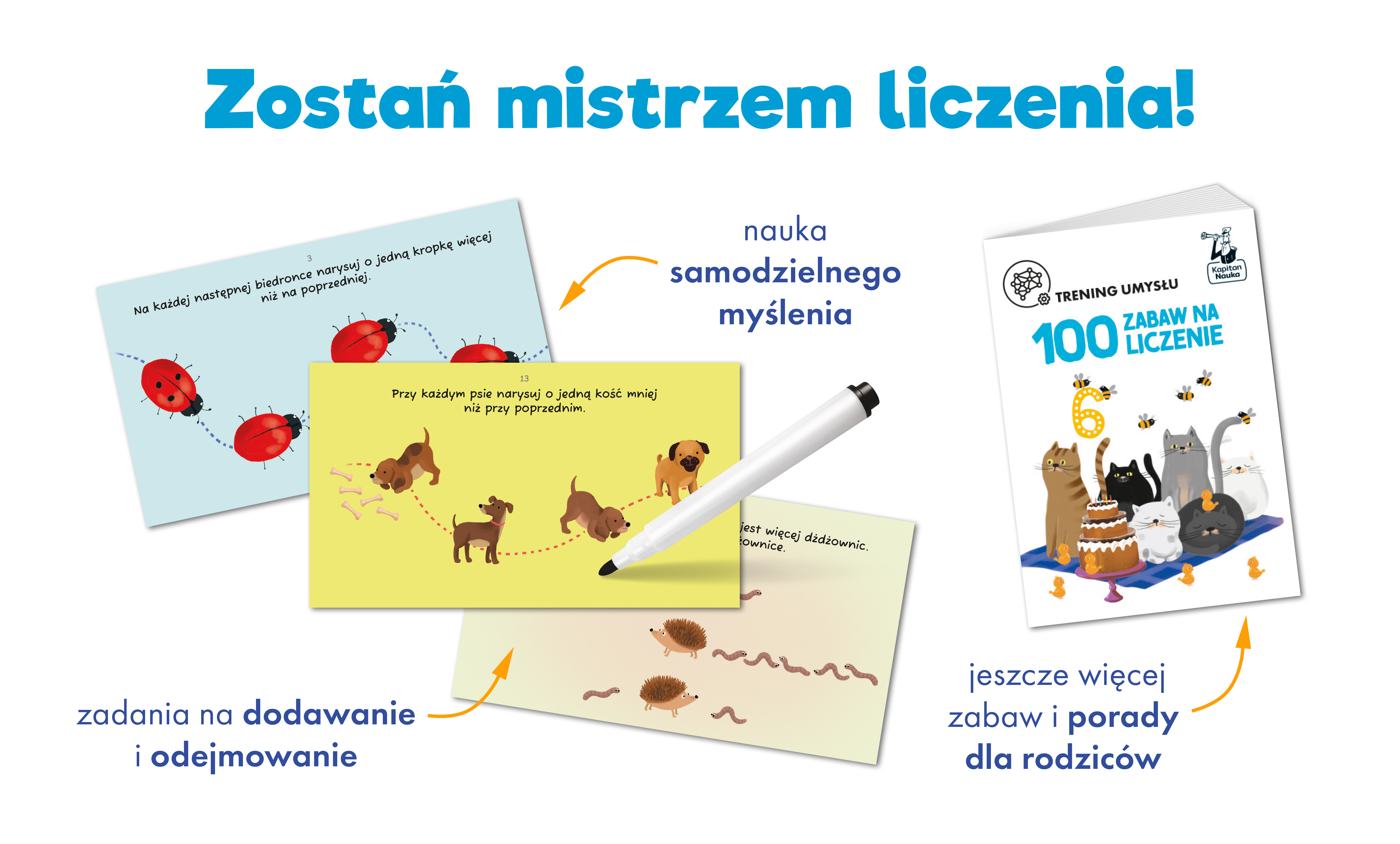 Wizualizacja / środek gry 100 zabaw na liczenie. Trening umysłu. Kapitan Nauka